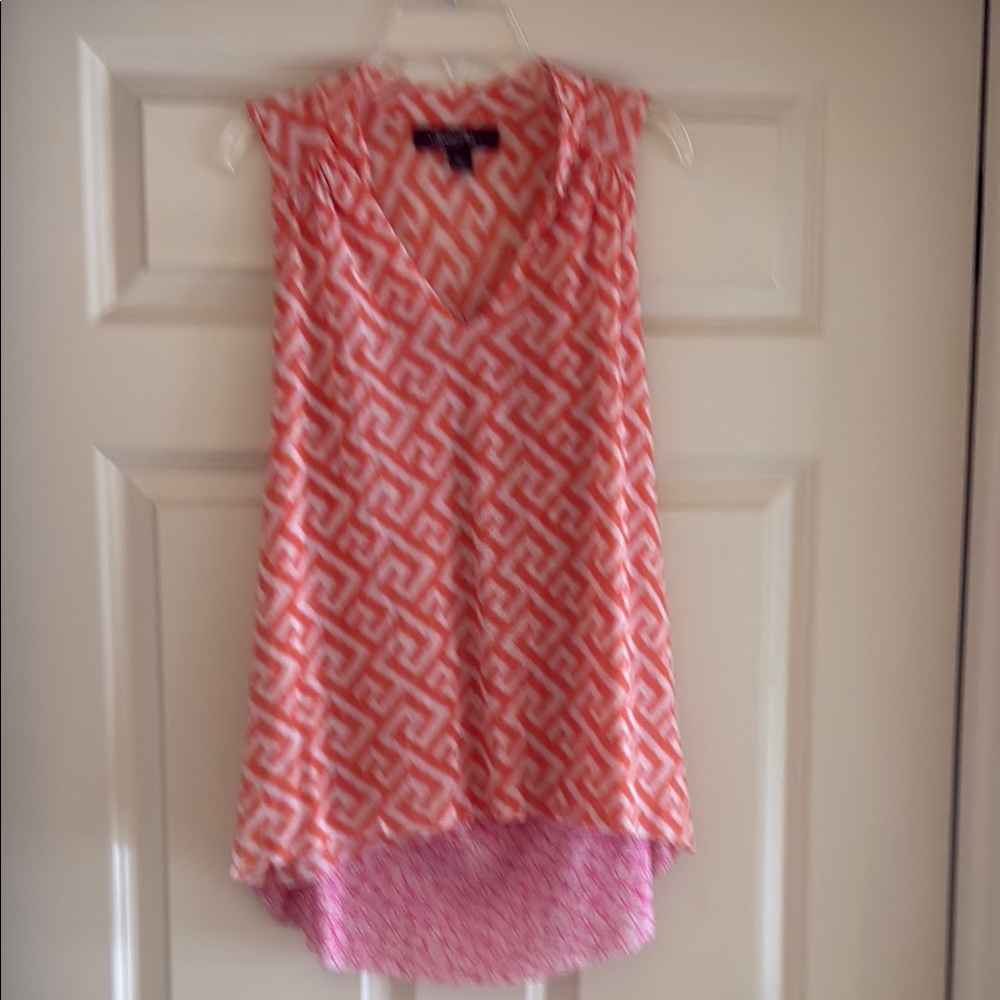 Sweet Pea Asymmetrical Pink Sleeveless Blouse